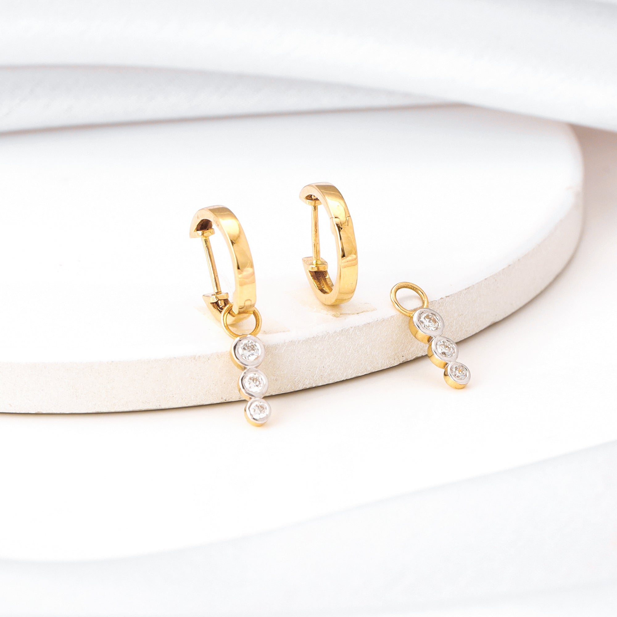 Channel-Set Diamond Hoop Earrings in 18k White Gold (3/5 ct. tw.)